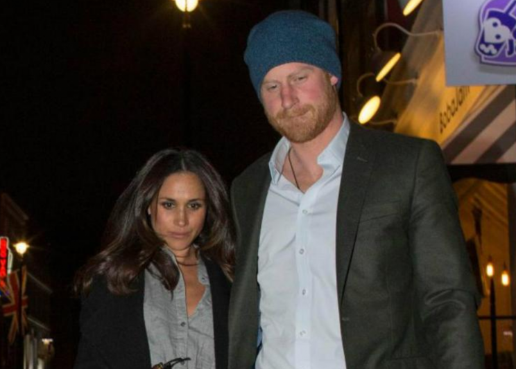 <i>Prince Harry and Meghan Markle went on a dinner date last night [Photo: Twitter/TheSun]</i>