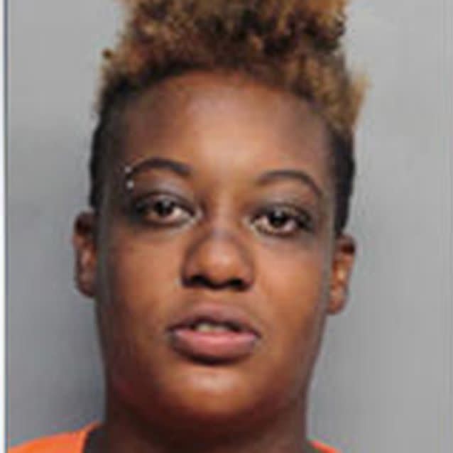 Rashada Horsley, 32, hit the woman in the head.