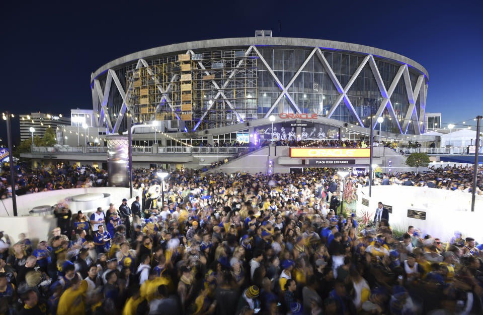 The Warriors will leave Oracle Arena 23 years after its renovation. (AP)