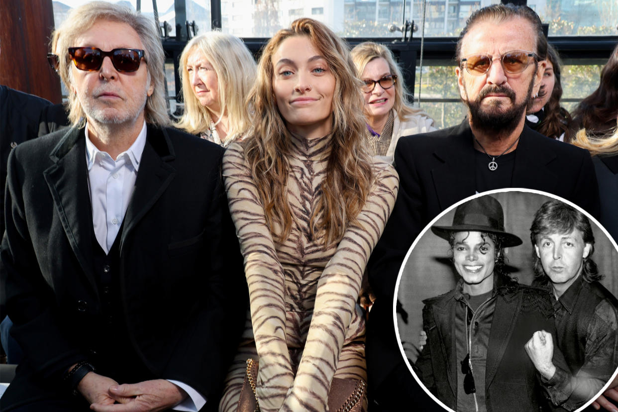 Paul McCartney, Paris Jackson and Ringo Starr.