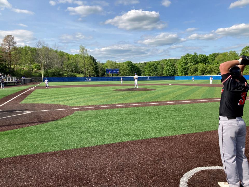 Maine-Endwell sophomore Liam Hadfield had himself a day on the mound in Maine-Endwell's 10-0 victory over Union-Endicott, May 25, 2022.