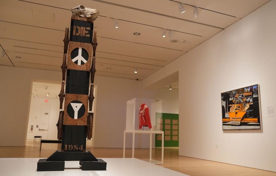 DIE by Robert Indiana is on display at the new contemporary art collection featuring some of the most popular pieces Thursday, July 20, 2023, at Newfields in Indianapolis.