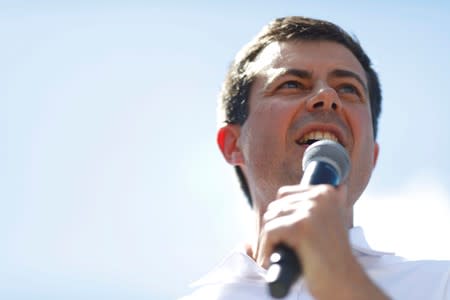 2020 Democratic U.S. presidential candidate and South Bend Mayor Pete Buttigieg attends the Iowa State Fair in Des Moines