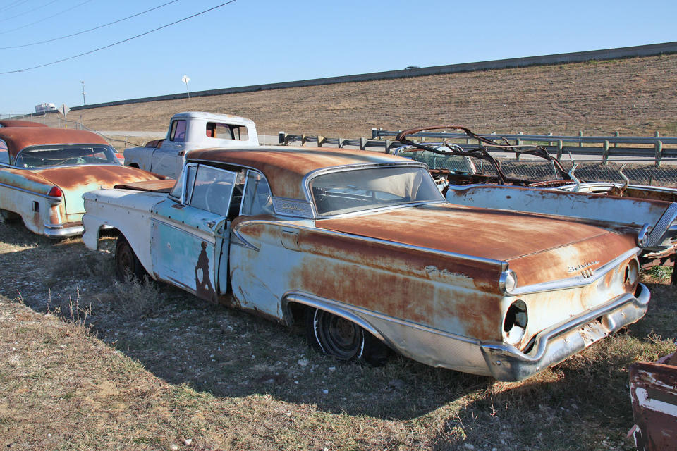 <p>Here’s another Ford that’s worthy of inclusion in this collection. It’s a 1959 Fairlane 500 Skyliner, which featured a retractable Hide-Away Hardtop. Despite being only the second car in the world to feature a retractable metal roof (the first being a 1930s Peugeot), it didn’t sell well, and this is one of only 12,915 built in 1959.</p>