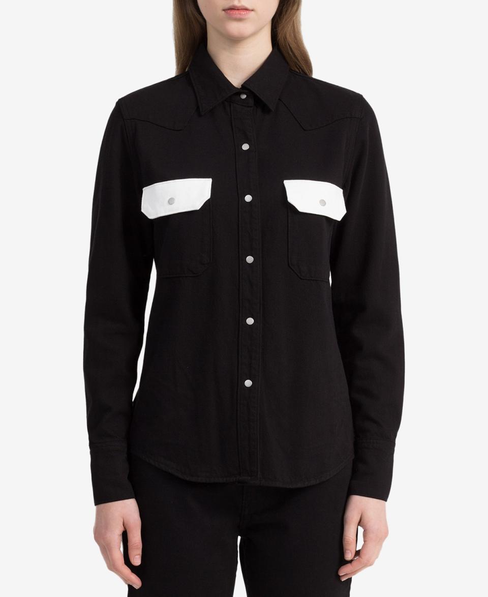 <p>Colorblocked Western Shirt, $83 (on sale with code: VIP, valid until March 25 only, orig. $118), <a rel="nofollow noopener" href="https://www.macys.com/shop/product/calvin-klein-jeans-colorblocked-western-shirt?ID=5809230&RVI=PDP_7&CategoryID=255&tdp=cm_choiceId~z5809230~xcm_pos~zPos7" target="_blank" data-ylk="slk:macys.com;elm:context_link;itc:0;sec:content-canvas" class="link ">macys.com </a> </p>