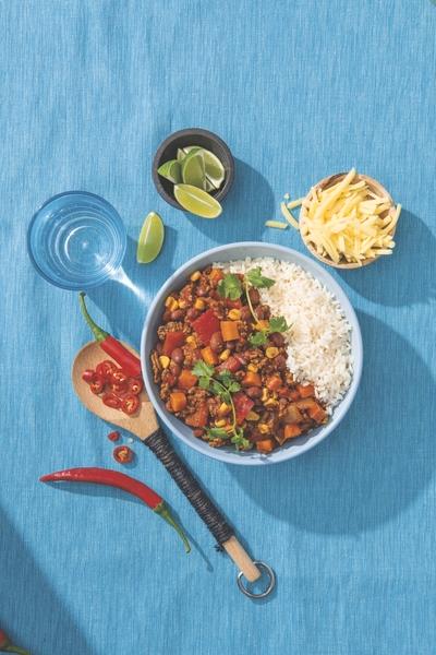 A Chilli Con Carne meal made using Aldi cooking kits