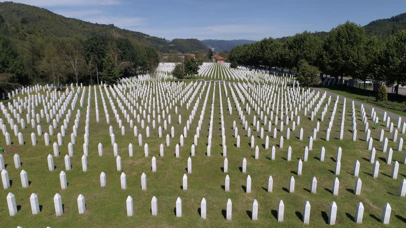 FILE PHOTO: An aerial view of the Srebrenica-Potocari Genocide Memorial Center