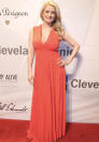 Celebrities in pastel fashion: Holly Madison wore this coral dress on the red-carpet.<br><br>© Rex