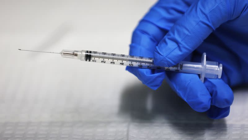 A COVID-19 vaccine at Salt Lake County Health Center in Salt Lake City on Wednesday, Oct. 4, 2023.