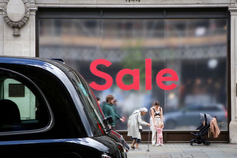 FILE PHOTO: Shoppers on Oxford Street, London