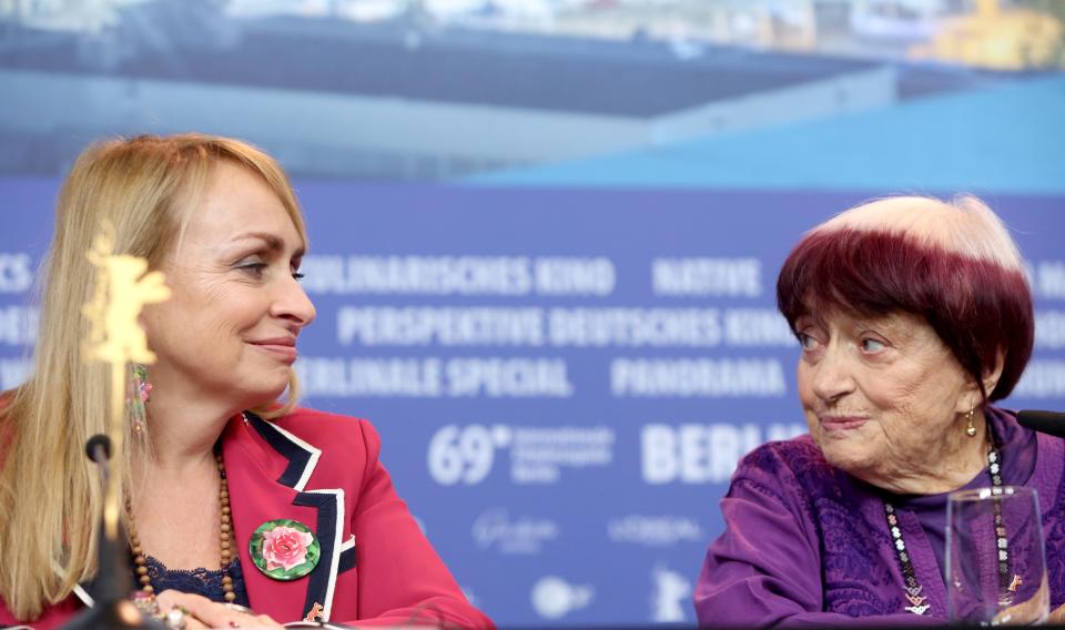 Agnes Varda (R) and French producer Rosalie Varda (L) attend the press conference of 'Varda by Agnes' (Varda par Agnes) during the 69th annual Berlin Film Festival, in Berlin, Germany, 13 February 2019. The movie, which plays out of competition, will world premiere at the Berlinale that runs from 07 to 17 February.Varda by Agnes press conference, 69th Berlin Film Festival, Germany - 13 Feb 2019