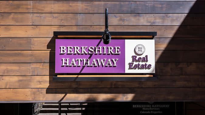 Vail, USA - September 10,2015: A Berkshire Hathaway real estate sign in Vail, Colorado.