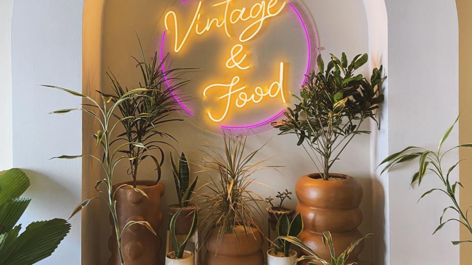 vintage and food neon sign