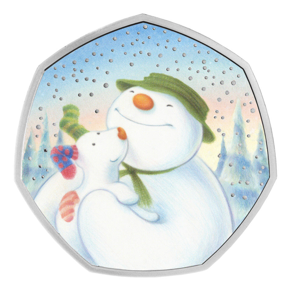 The Royal Mint of The Snowman and the Snowdog 2022 UK 50 pence silver proof coin. Photo: The Royal Mint