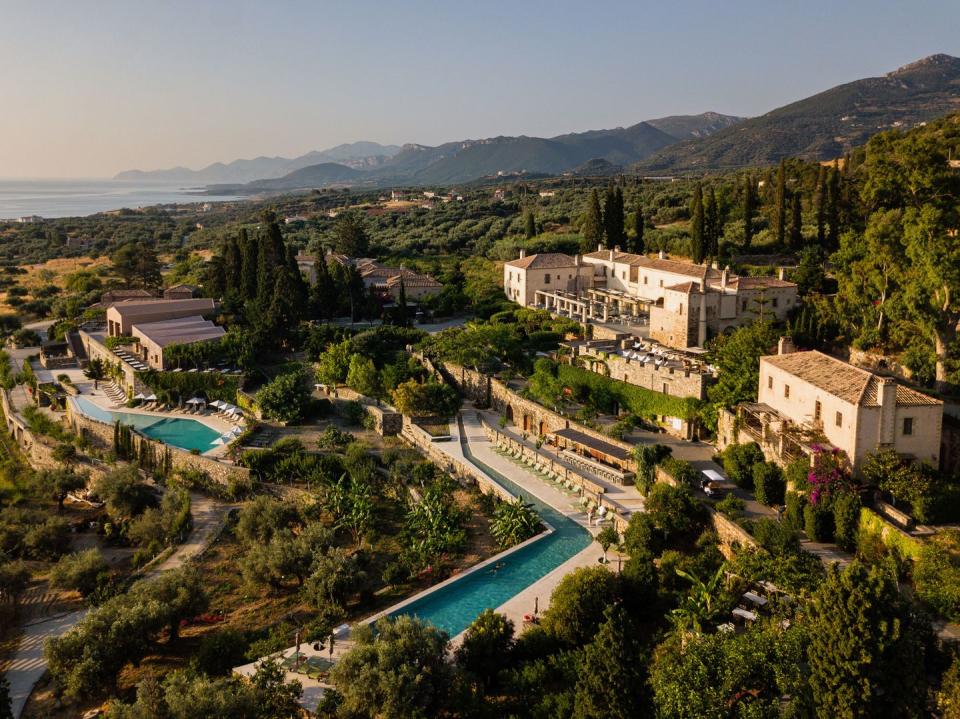 <p>Just outside of the Peloponnese town of Monemvasia, <a href="https://www.booking.com/hotel/gr/kinsterna-spa.en-gb.html?aid=2070929&label=luxury-family-hotels-greece" rel="nofollow noopener" target="_blank" data-ylk="slk:Kinsterna;elm:context_link;itc:0;sec:content-canvas" class="link ">Kinsterna</a> is set on an estate that produces its own wine and olive oil. For families, there are lots of wholesome adventures to be had, including getting out into the great outdoors for some hikes and bike rides. Kids will also be able to help out with the hard graft, whether that’s by picking olives and harvesting grapes, or collecting herbs and planting trees.<br> <br>There are horses to ride and, even better, an old carriage with its own cute donkey; a library with board games and books; a treehouse to climb; and an indoor playground next to the kids’ pool. Outside of the hotel, children will love the medieval castle on a promontory at the top of a cliff.</p><p><a class="link " href="https://www.booking.com/hotel/gr/kinsterna-spa.en-gb.html?aid=2070929&label=luxury-family-hotels-greece" rel="nofollow noopener" target="_blank" data-ylk="slk:BOOK A STAY;elm:context_link;itc:0;sec:content-canvas">BOOK A STAY</a></p>