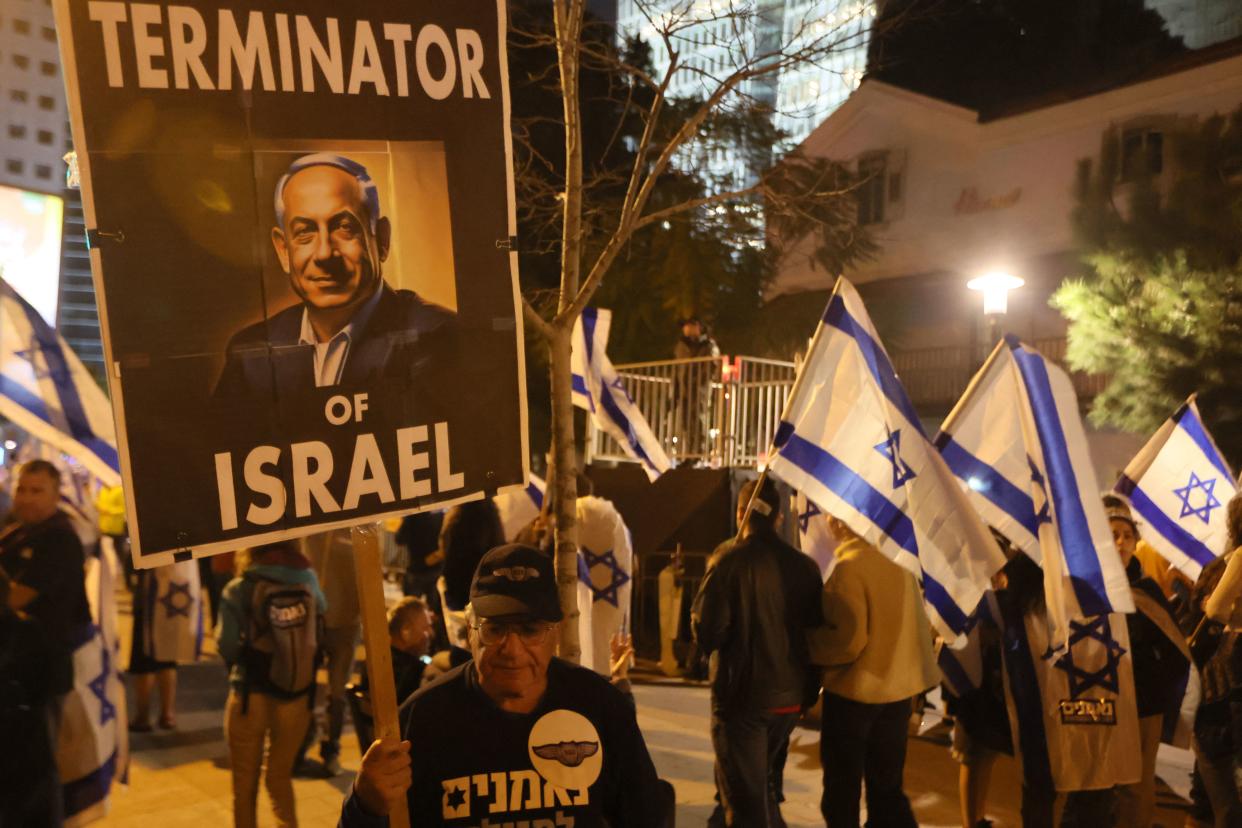 A demonstration against the Israeli government's controversial justice reform bill