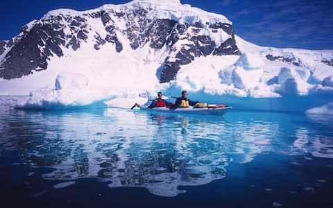 Kayaking in Antarctica with Aurora Expeditions - Credit: Aurora Expeditions