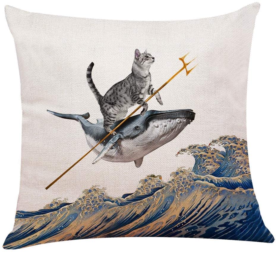 Aquacat Throw Pillow