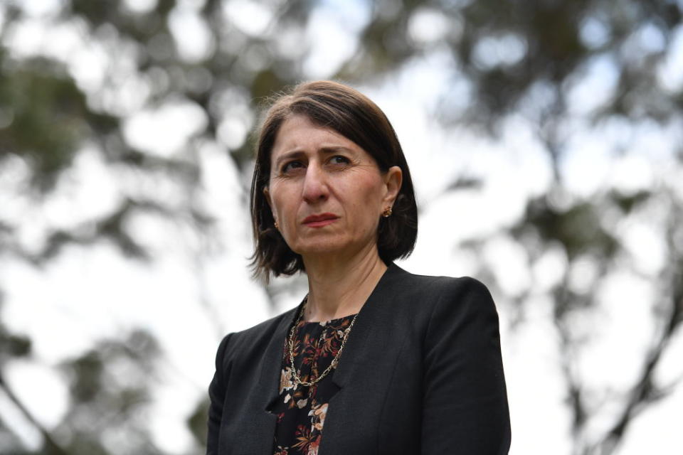 NSW Premier Gladys Berejiklian during a press conference at NSW Parliament House.