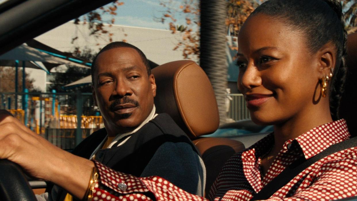  Eddie Murphy as Axel Foley and Taylour Paige as Jane Saunders in the new Beverly Hills reboot. 