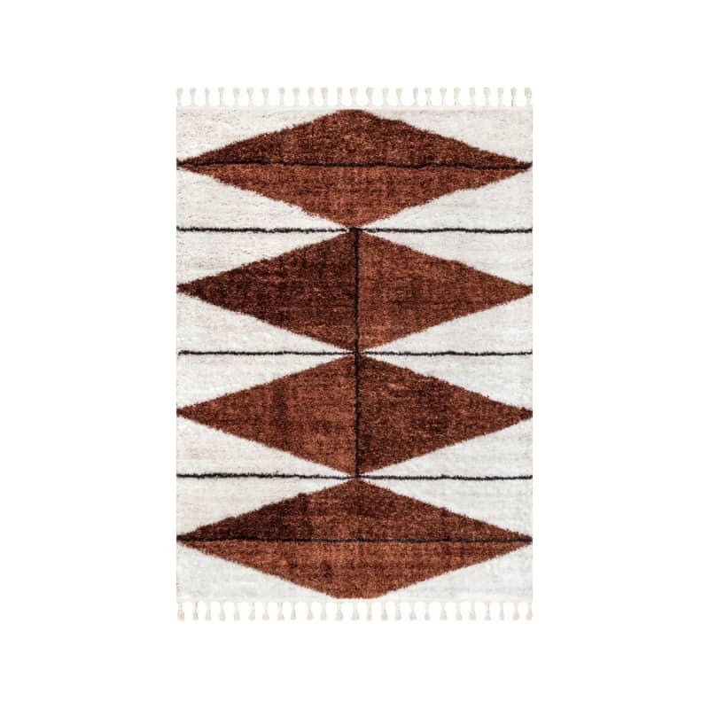 Rugs USA Rust Alexia Diamond Tasseled Area Rug