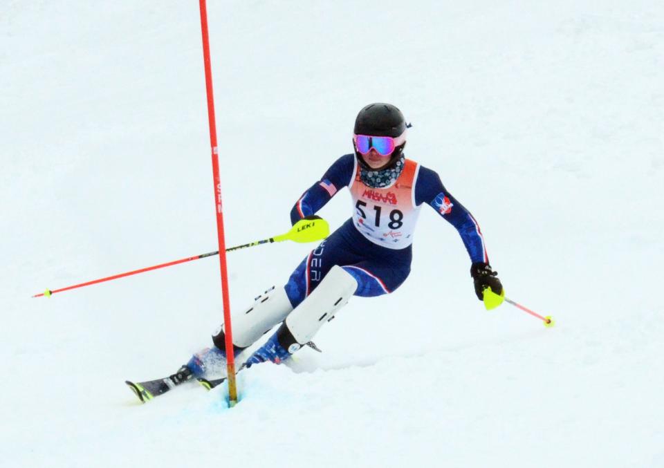 Petoskey's Marley Spence continues to shine on the hill and turned in two first place finishes between the slalom and giant slalom BNC races Monday.