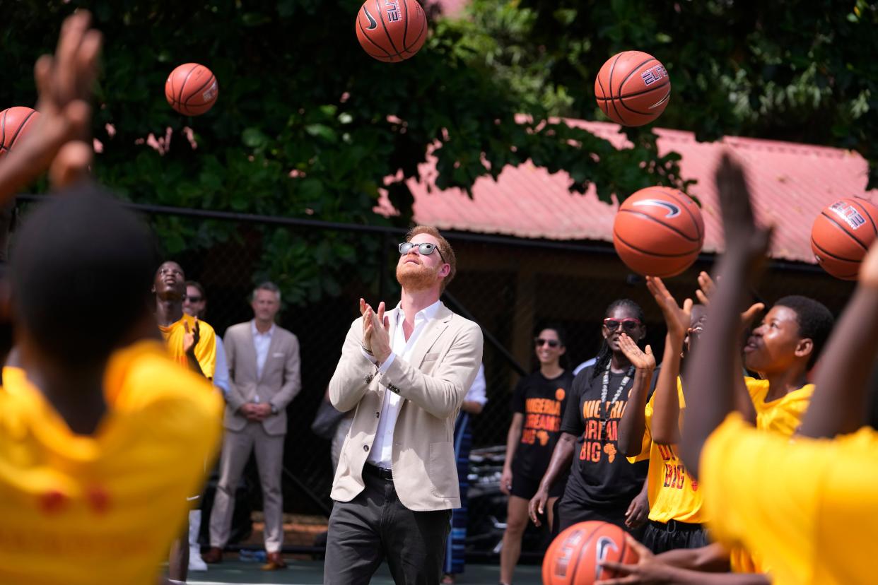 Prince Harry praised the life-changing power of sports on the final day of his Nigeria visit (Copyright 2024 The Associated Press. All rights reserved)