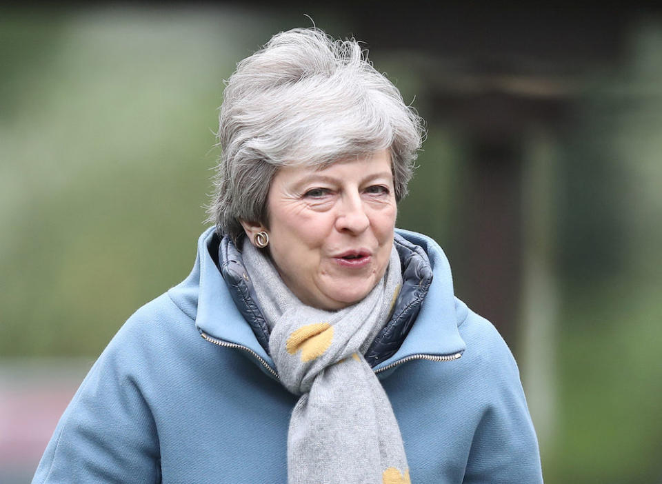 Prime minister Theresa May arriving to attend a church service near her Maidenhead constituency on Sunday (Picture: PA)