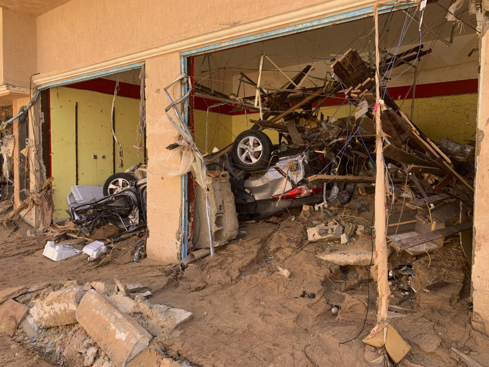 Flooding aftermath is seen in Derna, Libya, Thursday, Sept.14, 2023. (Yousef Murad/AP)