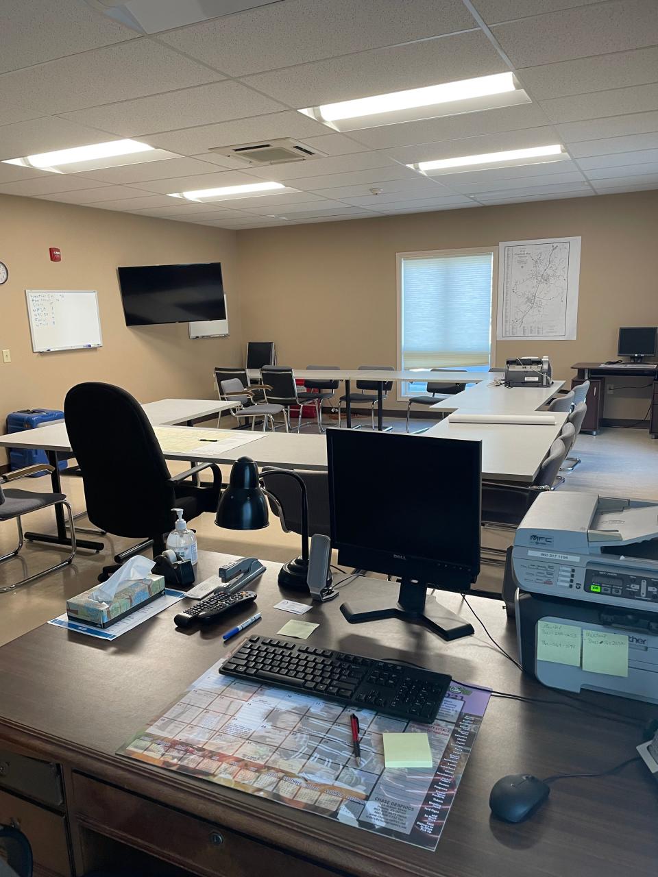 Inside the Plainfield Emergency Operations Center, which serves as a hub for coordinating public safety and other services during emergencies.