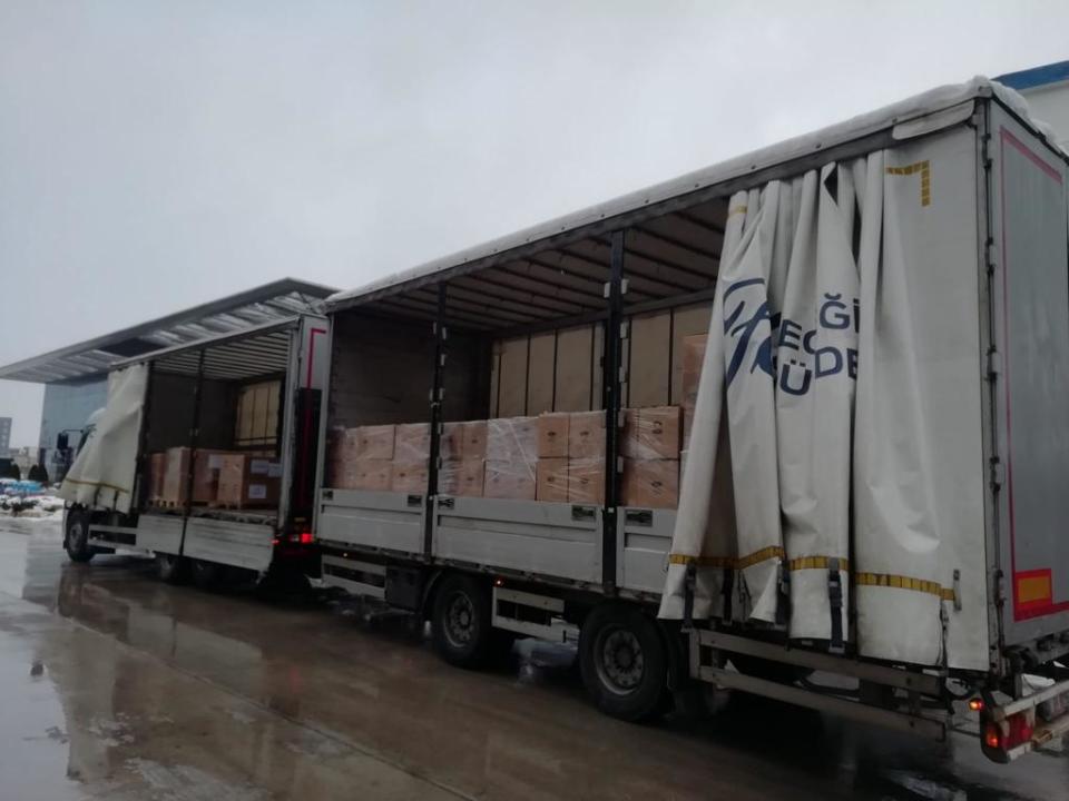 These support supplies were  collected by Ford Otosan in Sancaktepe, Turkey on Feb. 8, 2023.