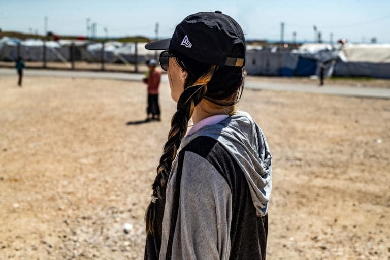 La Française Emilie König  dans le camp Al-Roj, dans le nord-est de la Syrie, le 28 mars 2021 - DELIL SOULEIMAN © 2019 AFP