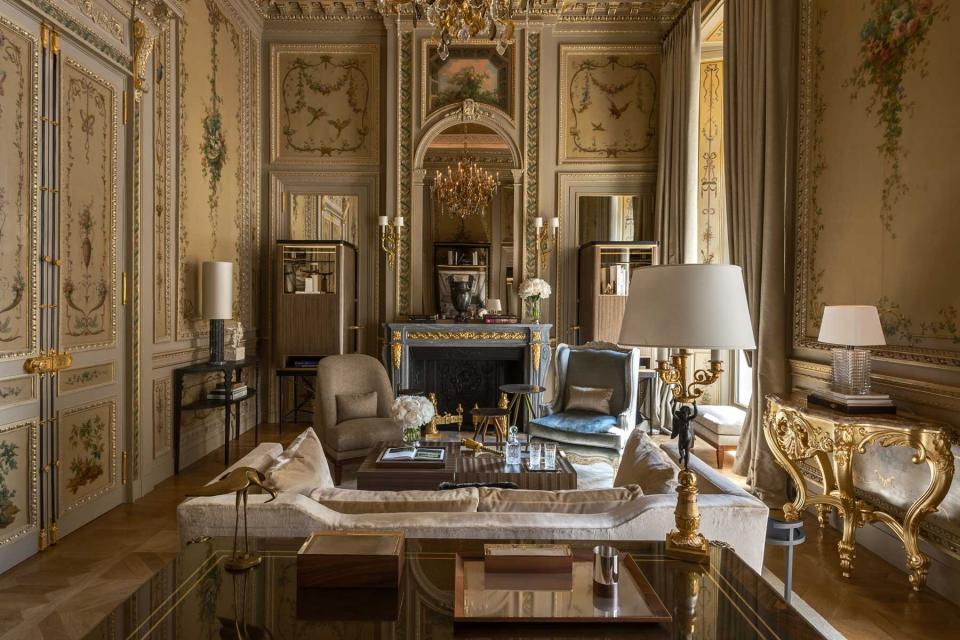 A luxury suite at the Hotel de Crillon, Paris