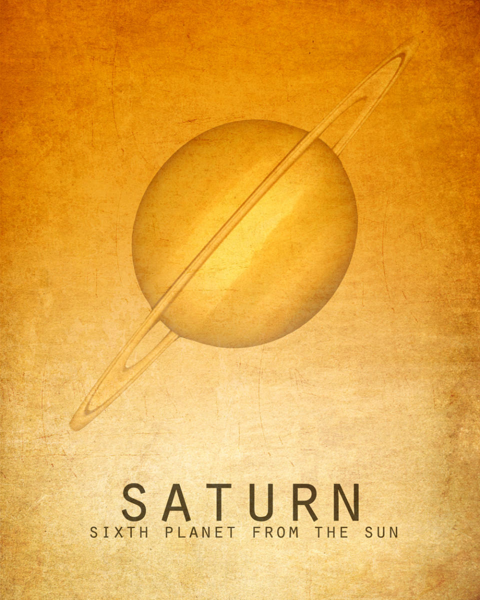 This undated image provided by Megan Lee Studio shows a print of Saturn by artist, Megan Lee, available at www.etsy.com/shop/meganlee. (AP Photo/Megan Lee Studio)