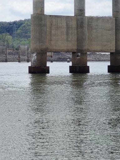 Traffic was diverted from U.S. Highway 59 south of Sallisaw after a barge struck a bridge at the Kerr Reservoir.