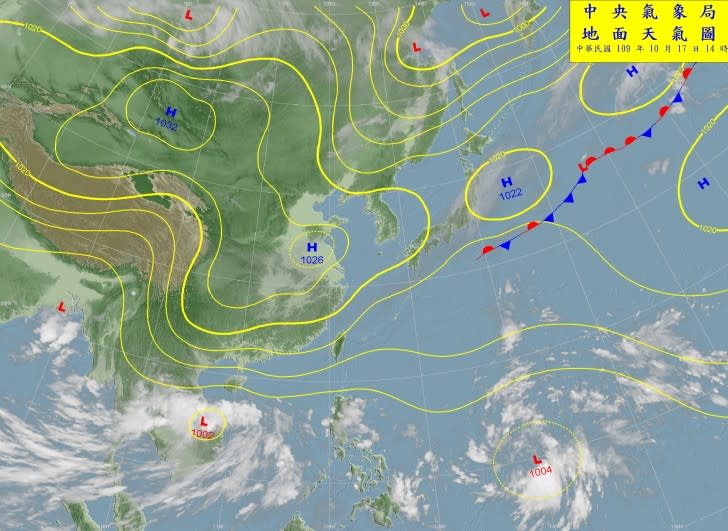 受東北風影響，迎風面基隆、宜蘭近日雨勢較大。   圖：中央氣象局/提供