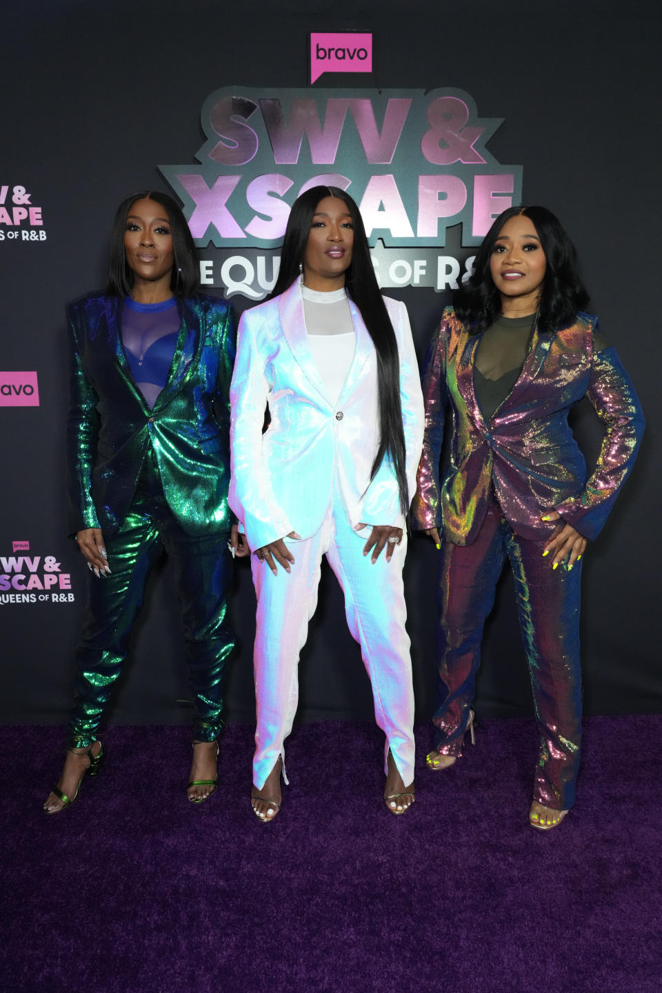 SWV & XSCAPE: THE QUEENS OF R&B — Premiere Event — Pictured: (l-r) Cheryl “Coko” Gamble, Tamara “Taj” Johnson-George, Leanne “Lelee” Lyons — (Photo by: Jordan Strauss/Bravo via Getty Images)