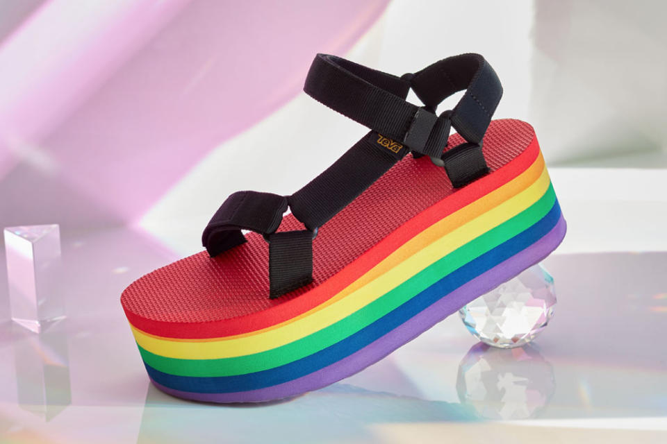Teva's Collection Lifts Spirits With Rainbow Platform Sandals