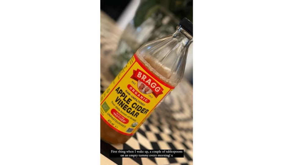 A photo of a bottle of apple cider vinegar