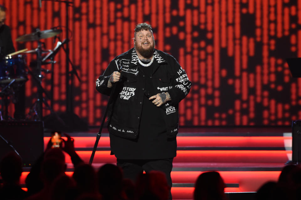 Jelly Roll at the 2024 MusiCares Person of the Year Gala honoring Jon Bon Jovi held at The Los Angeles Convention Center on February 2, 2024 in Los Angeles, California. (Photo by Gilbert Flores/Billboard via Getty Images)