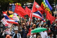 Pro-democracy protesters attend a mass rally, in Bangkok