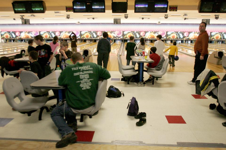 Children bowl during the a youth bowling program event at the Mid-County Lanes & Entertainment in Middletown shortly after its 2006 opening on N. Broad Street.