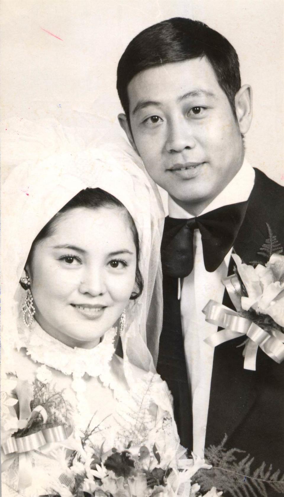 孔蘭薰與劉長鳴的結婚照。（圖／中時資料照）