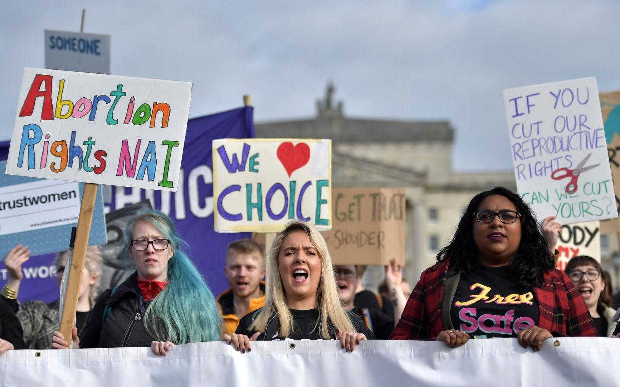 Abortion was decriminalised in Northern Ireland in 2019, but Brandon Lewis has warned Stormont it needs to fulfil its 'moral duty' to women and girls - Charles McQuillan/Getty Images