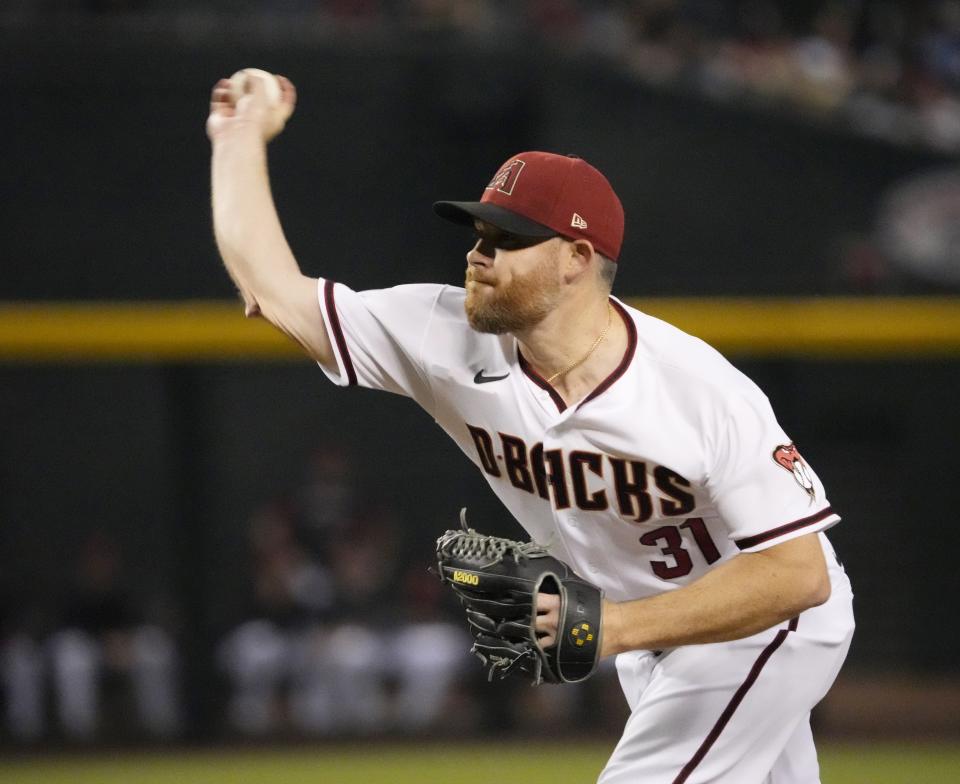 Jun 13, 2022; Phoenix, Arizona, U.S.; Arizona Diamondbacks relief pitcher Ian Kennedy (31) throws against the Cincinnati Reds during the ninth inning at Chase Field.