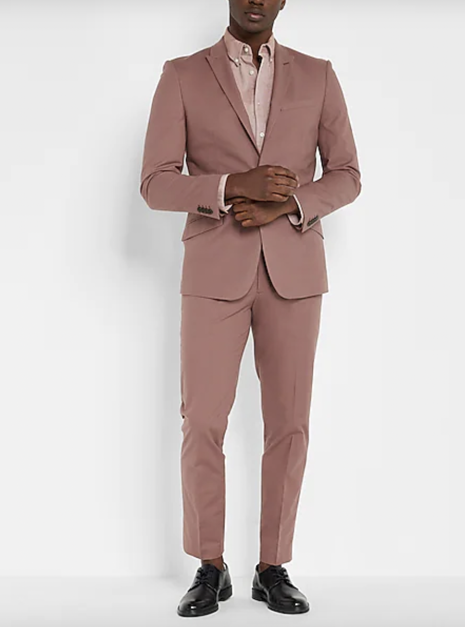 <p><strong>Express</strong></p><p>express.com</p><p><strong>$98.00</strong></p><p>This gorgeous mauve suit puts a warm twist on a homecoming classic, but matches just as much as the plain black version. </p>