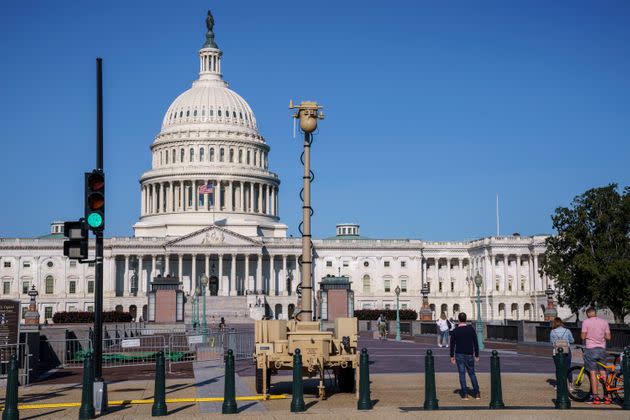 A video surveillance apparatus is seen on the East Front of the Capitol in Washington on Sept. 10 as security officials prepare for a Sept. 18 demonstration by supporters of the people arrested in the Jan. 6 riot. (Photo: via Associated Press)