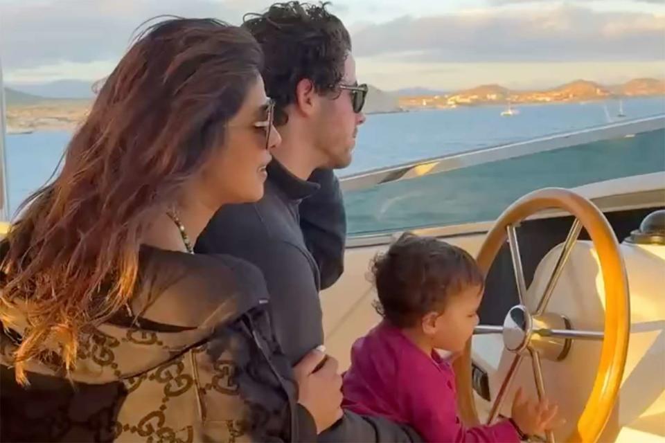<p>Priyanka Chopra Jonas/Instagram</p> Priyanka Chopra Jonas, Nick Jonas and their daughter Malti