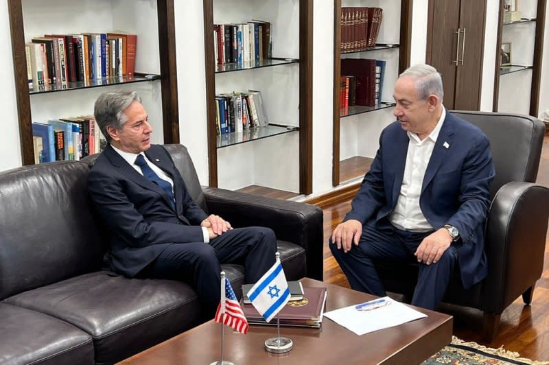 Israeli Prime Minister Benjamin Netanyahu greets U.S. Secretary of State Antony Blinken in Jerusalem on Friday. Photo courtesy of Israeli Prime Minister's Office