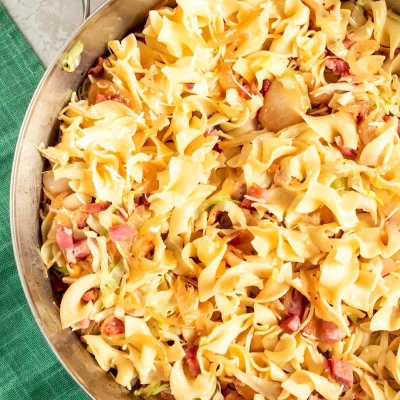 <p>Cheerful Choices</p><p>You haven't had egg noodles until you've tried this rich, hearty fried cabbage and bacon noodle dish with ham and bacon.</p><p><strong>Get the recipe: <a href="https://cheerfulcook.com/krautfleckerl/" rel="nofollow noopener" target="_blank" data-ylk="slk:German Krautfleckerl;elm:context_link;itc:0;sec:content-canvas" class="link rapid-noclick-resp">German Krautfleckerl</a></strong></p>